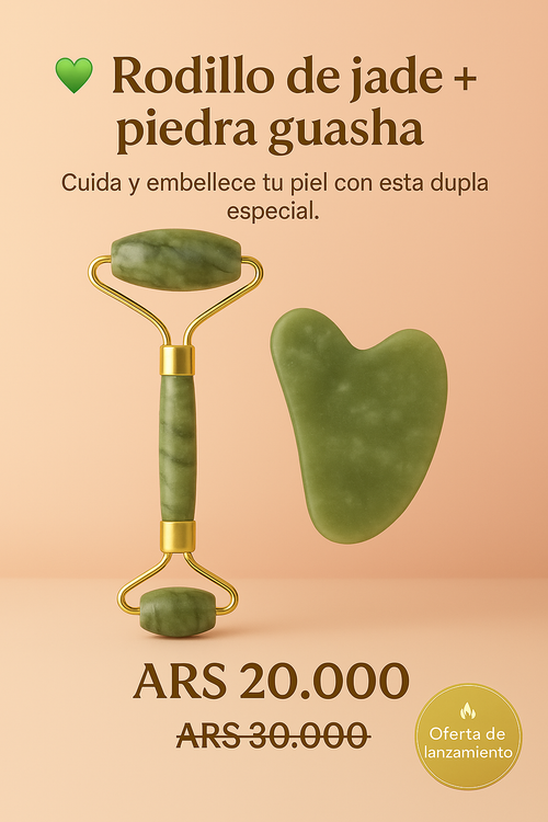 Evelle™ Rodillo de Jade + Piedra Guasha